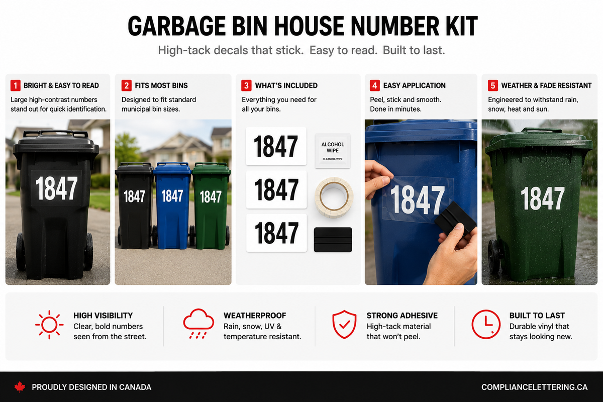 Garbage bin number kit application detail