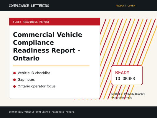 Commercial Vehicle Compliance Readiness Report — Ontario product cover