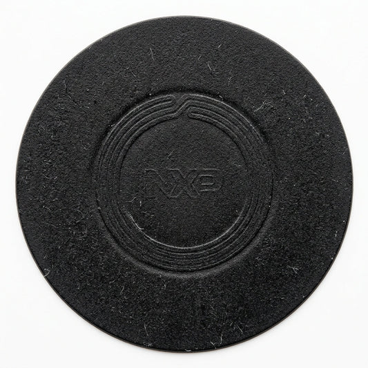 Close-up of CAN-TAP Google Review NFC window cling showing UV-print finish and premium static-cling material
