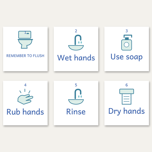 washroom routine stickers canada — exact selected pack artwork