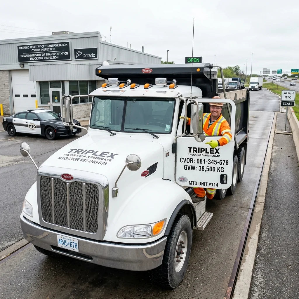 Commercial fleet inspection review in a truck yard