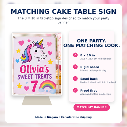 Matching Cake Table Sign