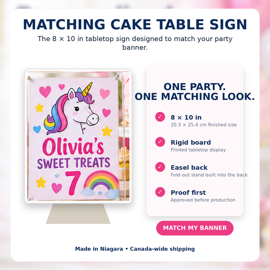 Matching Cake Table Sign