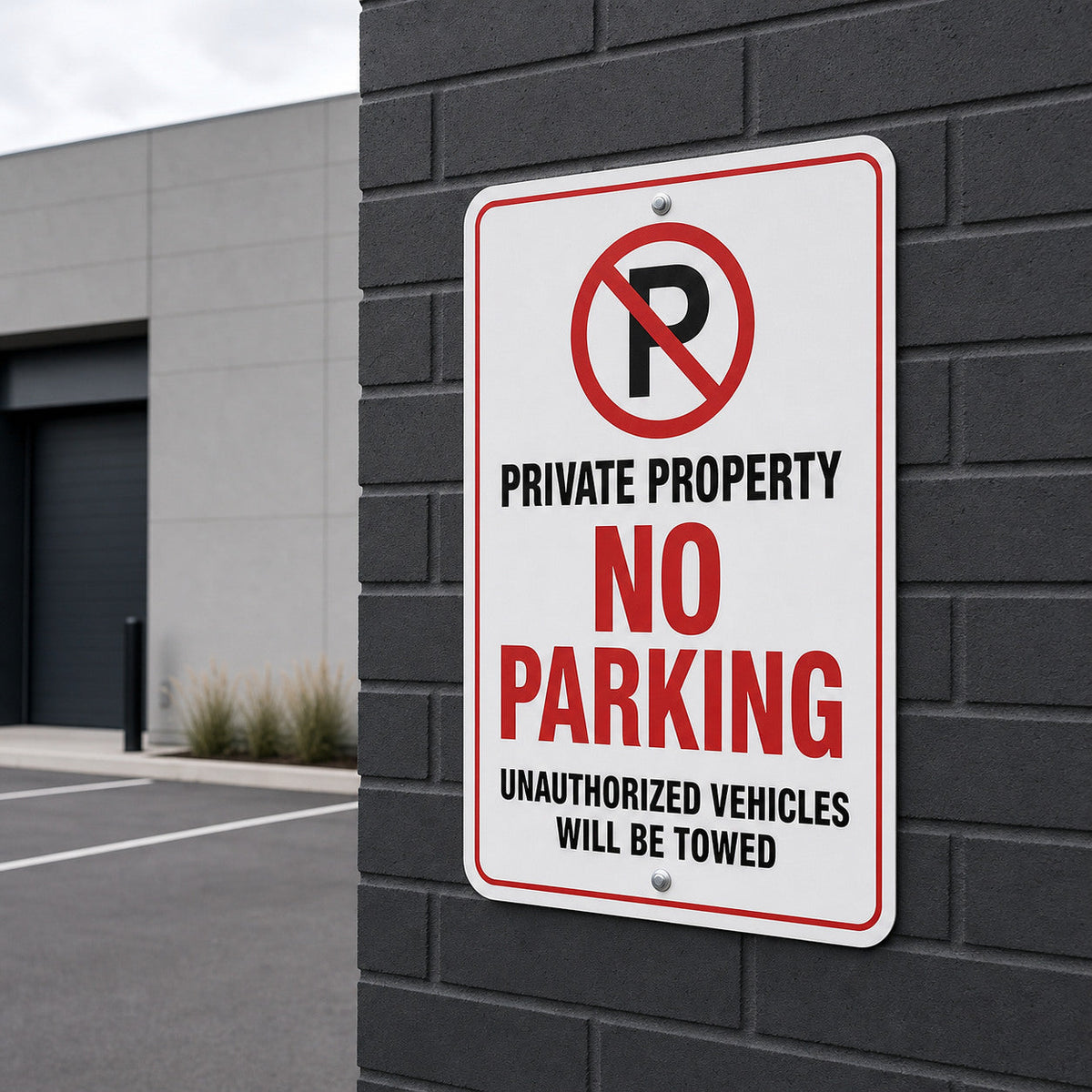 Ontario parking sign, aluminum private property compliance sign