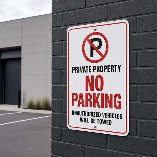 Ontario parking sign, aluminum private property compliance sign
