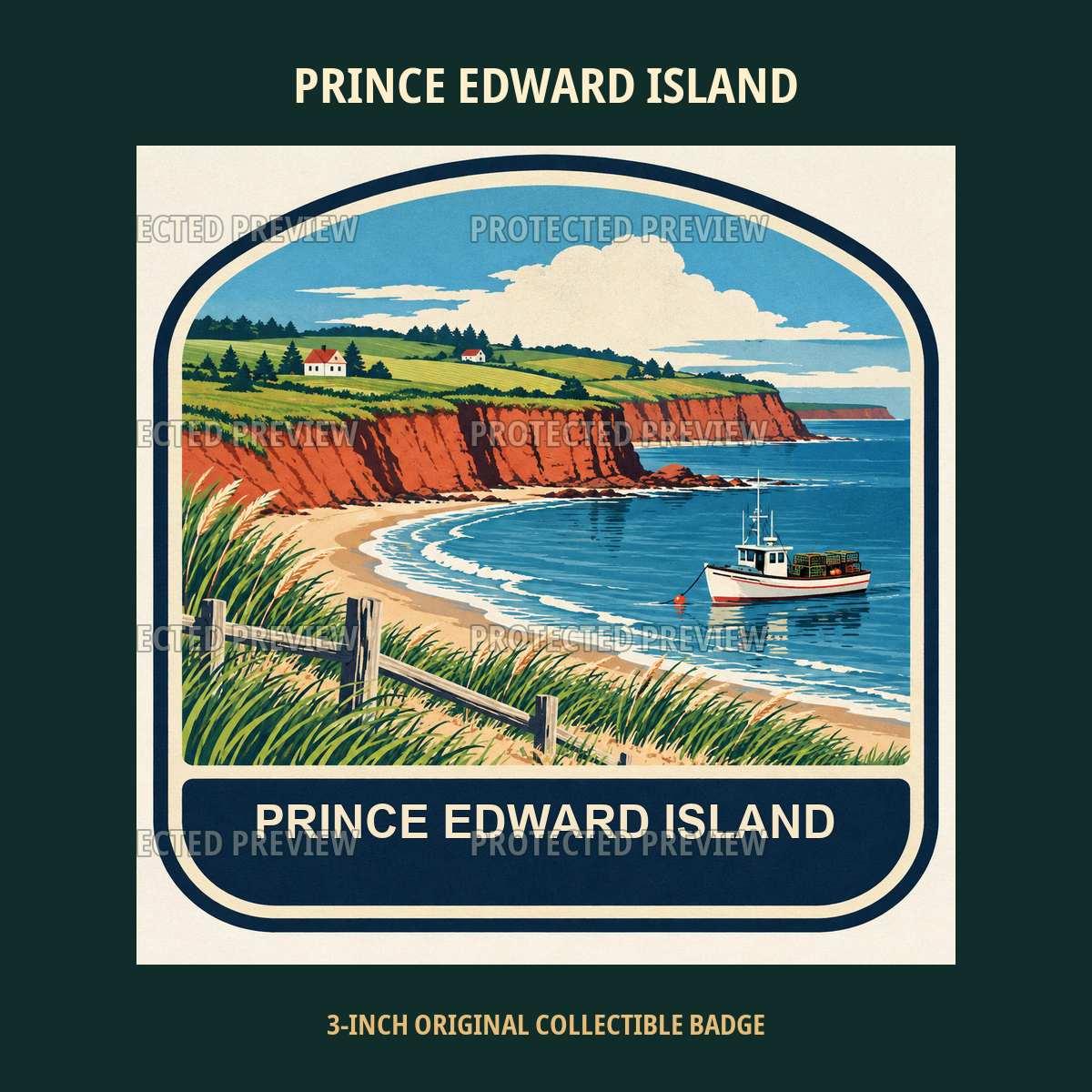 Prince Edward Island original collectible badge decal — protected preview 1