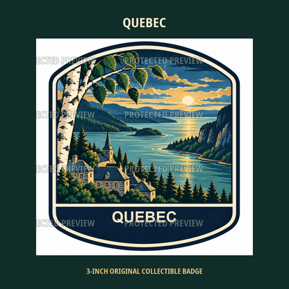 Quebec original collectible badge decal — protected preview 1