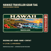 Hawaii personalized Traveller Gear Tag decal — protected product preview 1