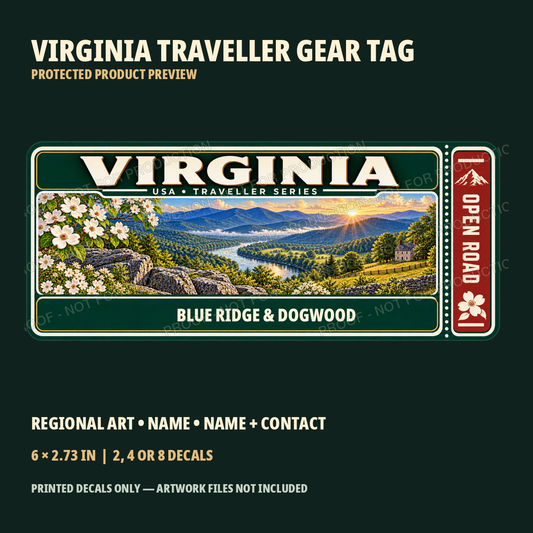 Protected Virginia Traveller Gear Tag preview with product choices