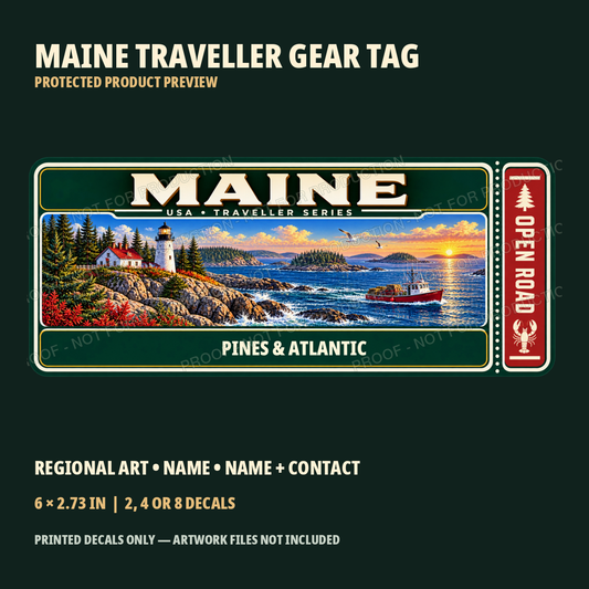 Protected Maine Traveller Gear Tag preview with product choices