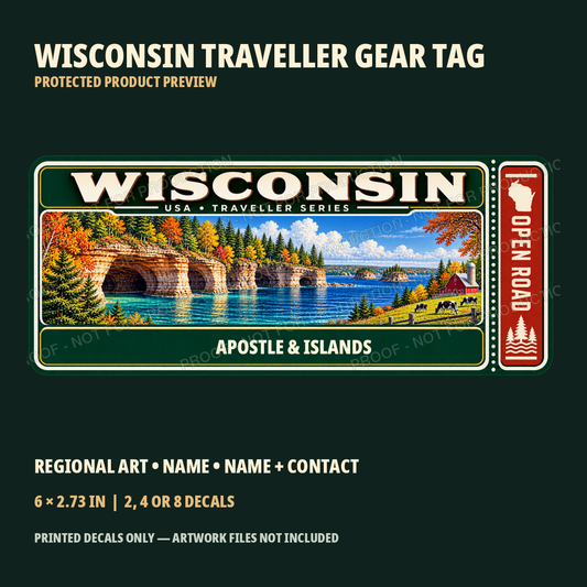 Protected Wisconsin Traveller Gear Tag preview with product choices