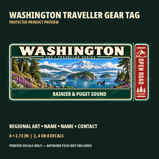 Protected Washington Traveller Gear Tag preview with product choices