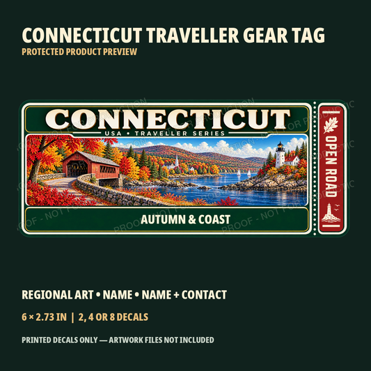 Protected Connecticut Traveller Gear Tag preview with product choices