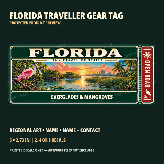 Protected Florida Traveller Gear Tag preview with product choices