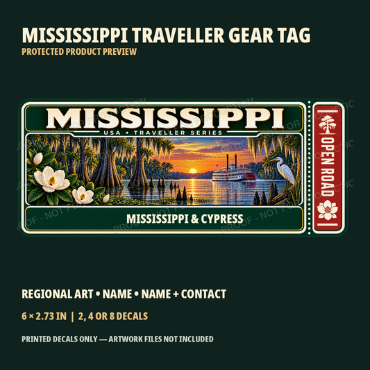 Protected Mississippi Traveller Gear Tag preview with product choices