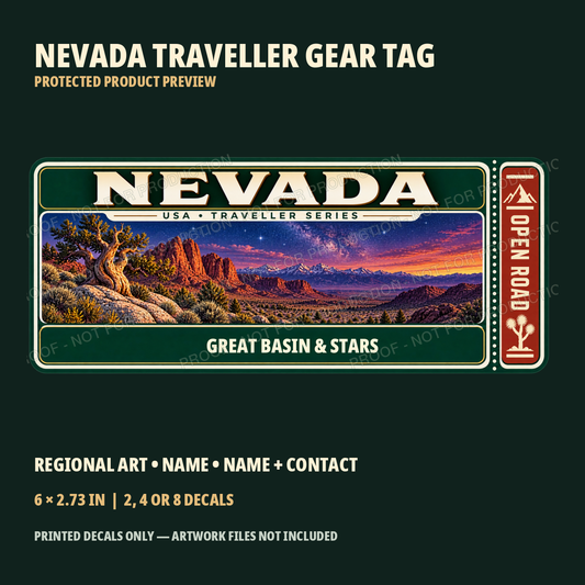 Protected Nevada Traveller Gear Tag preview with product choices