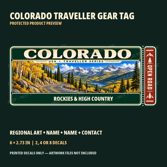 Protected Colorado Traveller Gear Tag preview with product choices