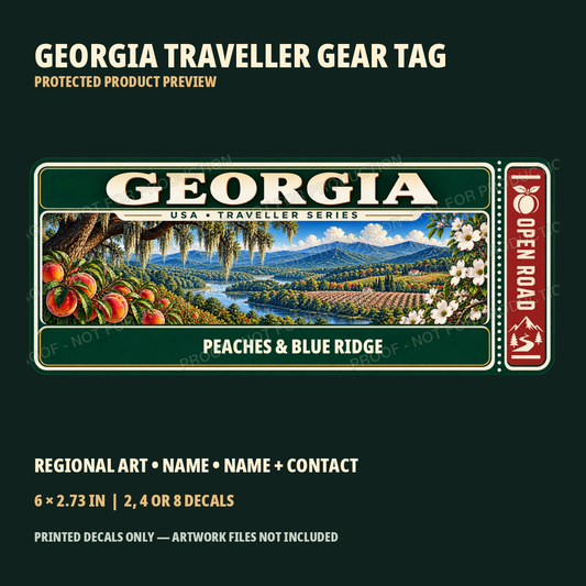 Protected Georgia Traveller Gear Tag preview with product choices