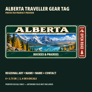 Protected Alberta Traveller Gear Tag preview with product choices