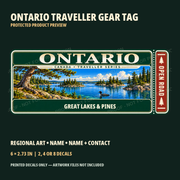 Protected Ontario Traveller Gear Tag preview with product choices