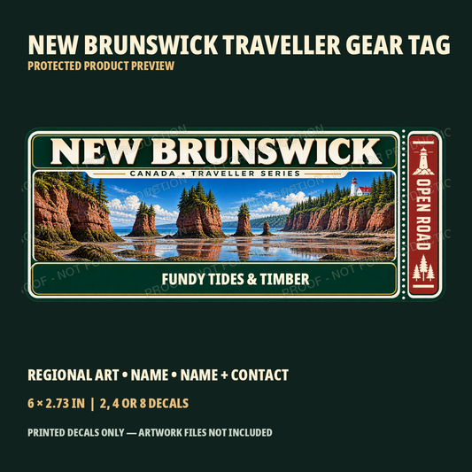 Protected New Brunswick Traveller Gear Tag preview with product choices