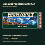 Nunavut personalized Traveller Gear Tag decal — protected product preview 1