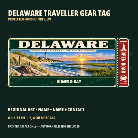 Protected Delaware Traveller Gear Tag preview with product choices