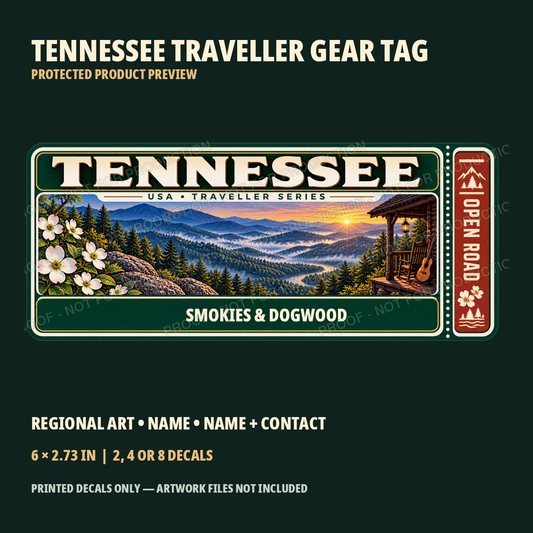 Protected Tennessee Traveller Gear Tag preview with product choices