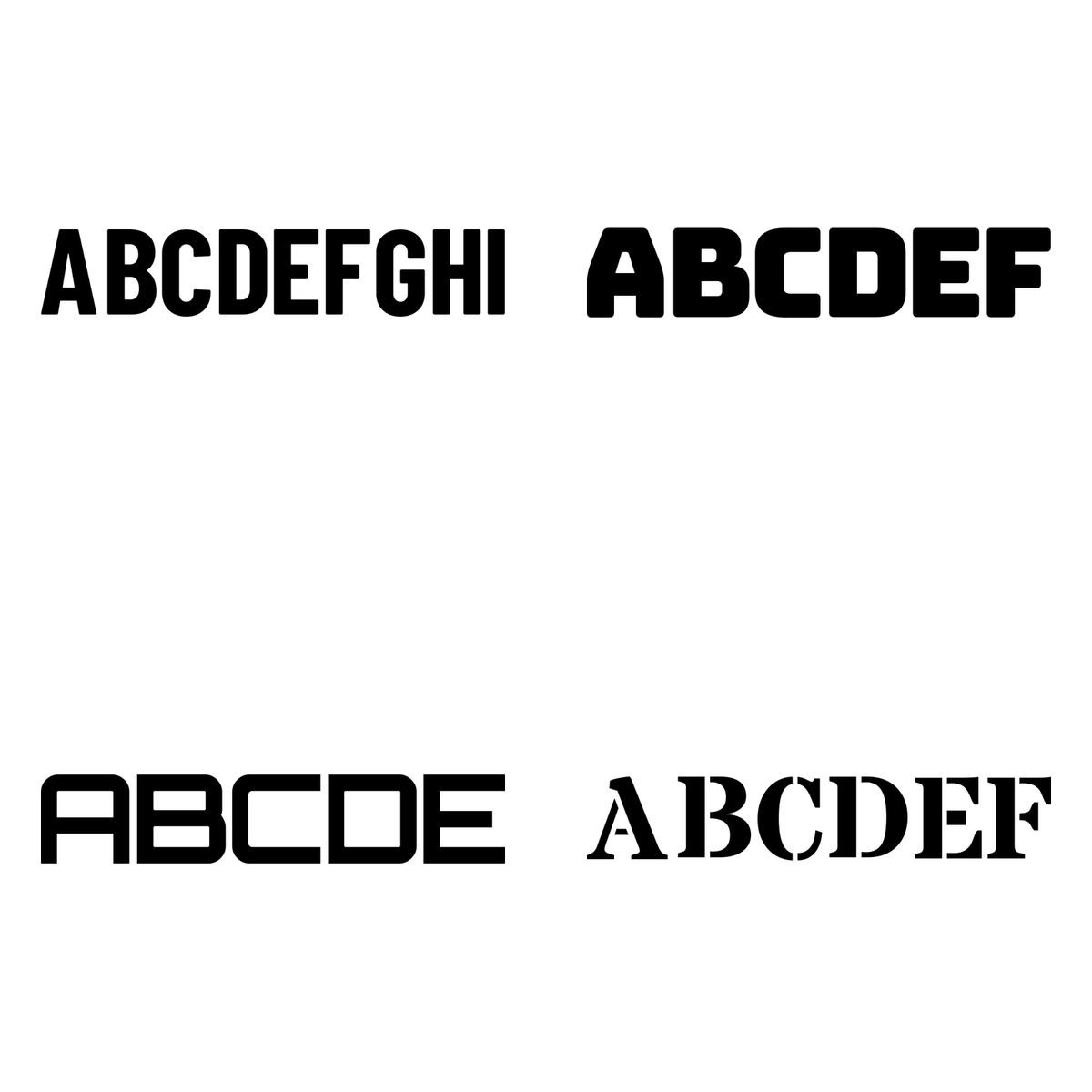Trailer, Equipment & Fleet Number Kit in 4 lettering styles