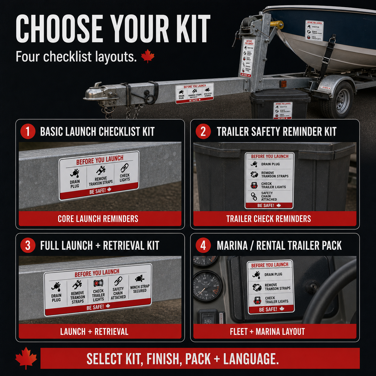 Basic trailer safety full launch retrieval and marina checklist kit layouts
