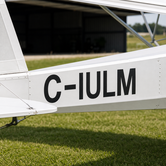C-I ultralight aircraft registration mark on a light aircraft fuselage