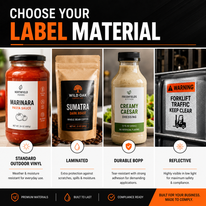 Standard protected BOPP and reflective regulated label material choices