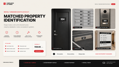 Matched unit, bin and parking numbering across a rental property
