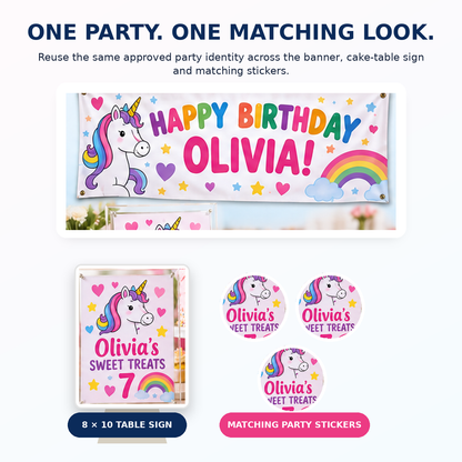 Matching Cake Table Sign