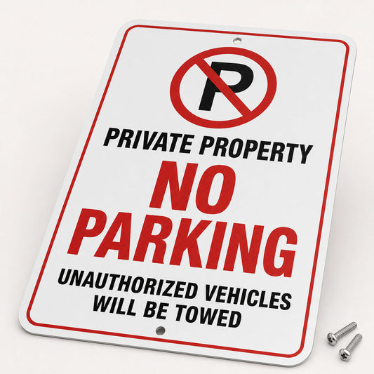 Ontario parking sign, aluminum private property compliance sign