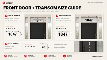 Small and large transom number size comparison