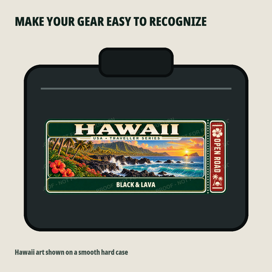 Hawaii personalized Traveller Gear Tag decal — protected product preview 2