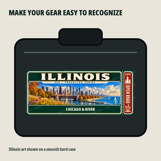Illinois personalized Traveller Gear Tag decal — protected product preview 2