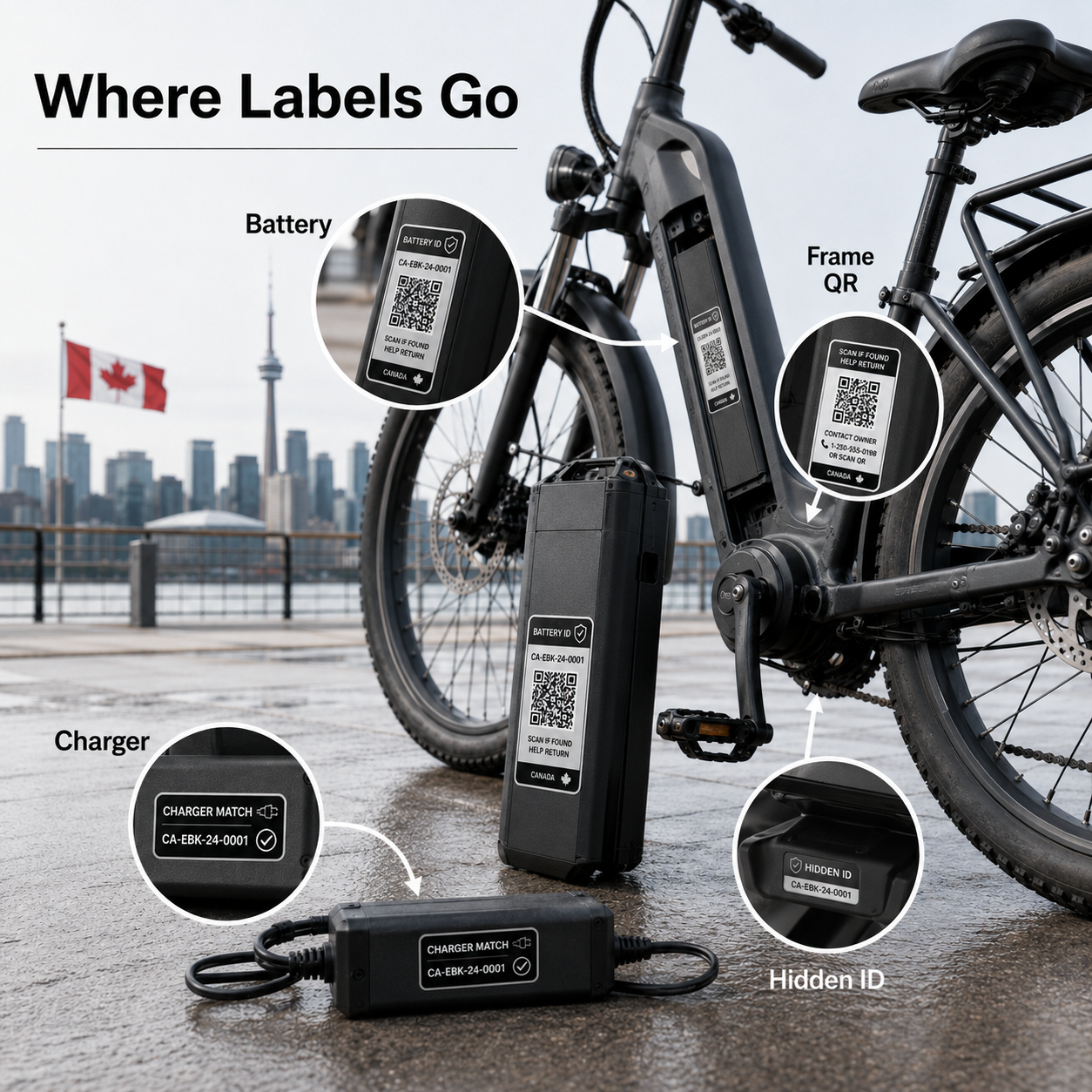 Placement guide for battery ID charger match recovery and hidden backup labels