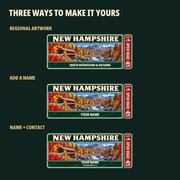 New Hampshire Traveller Gear Tag regional wording, name and contact options