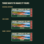 Prince Edward Island Traveller Gear Tag regional wording, name and contact options