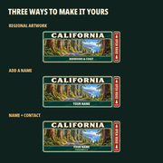 California Traveller Gear Tag regional wording, name and contact options
