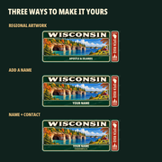 Wisconsin Traveller Gear Tag regional wording, name and contact options