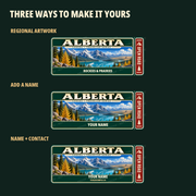 Alberta Traveller Gear Tag regional wording, name and contact options