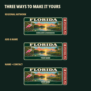 Florida Traveller Gear Tag regional wording, name and contact options