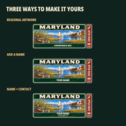 Maryland Traveller Gear Tag regional wording, name and contact options