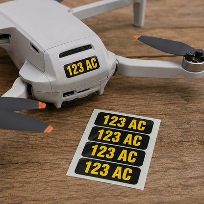 Drone and matching identification label set