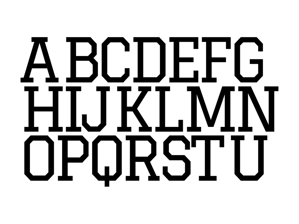 Varsity lettering kit: classic varsity block capitals, shown as cut vinyl letters on a light background - Vinyl Alphabet Letters — A-Z 0-9 Kit