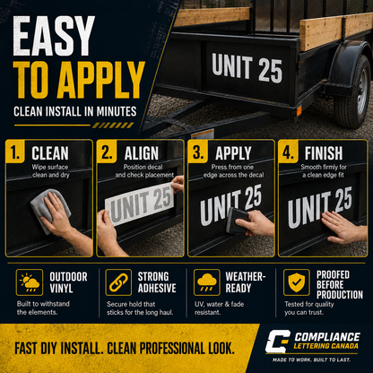 Easy utility trailer ID decal application steps clean align apply and finish