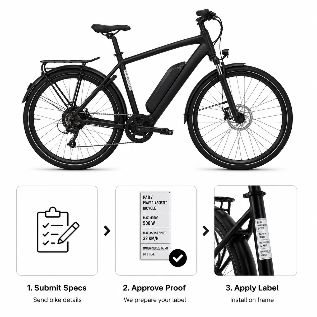Three-step process for ordering and applying Ontario PAB frame labels